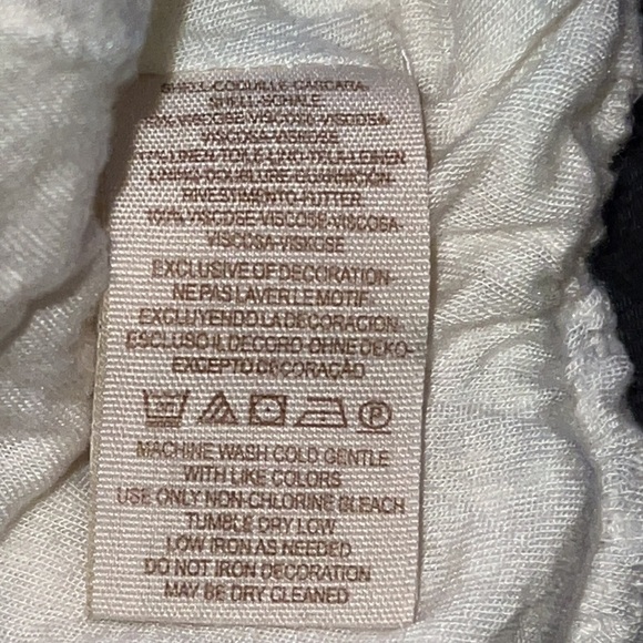 Free People Boho ivory smocked aplique top Sz L - Picture 8 of 8